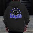 Blue Bobcats School Spirit Coquette Bow Mascot Teacher Men Zip Up Hoodie Back Print, funny design