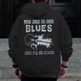 Blues Music Band Lover Vintage Guitar Teacher Blues Men Zip Up Hoodie Back Print, funny design Blues Music Band Lover Vintage Guitar Teacher Blues Men Zip Up Hoodie Back Print, funny design