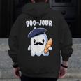 Boo Jour Ghost French Teacher Vintage Teacherlife Groovy Men Zip Up Hoodie Back Print, Groovy Teacher Gifts, funny design