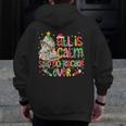 Book Tree All Is Calm Said No Teacher Ever Christmas Men Zip Up Hoodie Back Print, funny design