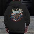 Books Rock Rock'n Roll Science Of Reading Teachers Guitar Men Zip Up Hoodie Back Print, Science Teacher Gifts, funny design