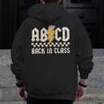 Boys Girls Teachers Rock Back To School ABCD Back In Class Men Zip Up Hoodie Back Print, funny design
