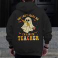 You Can't Scare Me I'm A Math Teacher Halloween Ghost Groovy Men Zip Up Hoodie Back Print, Groovy Teacher Gifts, funny design