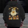 You Can't Scare Me I Teach 2nd Grade Halloween Teacher Ghost Men Zip Up Hoodie Back Print, 2nd Grade Teacher Gifts, funny design