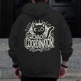 Cat Chaos Coordinator For Women Mom Halloween Teacher Men Zip Up Hoodie Back Print, Couple Gifts, funny design
