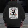 Cat It's Fine I'm Fine Everything Is Fine Teacher Life Men Zip Up Hoodie Back Print, funny design Cat It's Fine I'm Fine Everything Is Fine Teacher Life Men Zip Up Hoodie Back Print, funny design