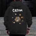Catom Science Teacher Chemistry Lover Physics School Cat Men Zip Up Hoodie Back Print, Science Teacher Gifts, funny design