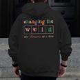 Changing The World One Phoneme At a Time Phonics Teacher Men Women Girls Kids Men Zip Up Hoodie Back Print, funny design