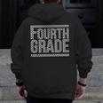 Checkered Fourth Grade Teacher Team Crew Back To School Men Zip Up Hoodie Back Print, funny design