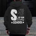 Christian Teacher S Is For Sunday School Essentials Men Zip Up Hoodie Back Print, funny design Christian Teacher S Is For Sunday School Essentials Men Zip Up Hoodie Back Print, funny design