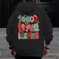 Christmas Coquette Bow Teacher Teach Love Inspire Men Zip Up Hoodie Back Print, funny design Christmas Coquette Bow Teacher Teach Love Inspire Men Zip Up Hoodie Back Print, funny design