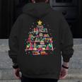 Christmas Library Tree Love Reading Books Nerd Teacher Men Zip Up Hoodie Back Print, funny design Christmas Library Tree Love Reading Books Nerd Teacher Men Zip Up Hoodie Back Print, funny design