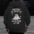 Christmas Surviving Teacher Life Meltdown Xmas Women Men Men Zip Up Hoodie Back Print, funny design Christmas Surviving Teacher Life Meltdown Xmas Women Men Men Zip Up Hoodie Back Print, funny design