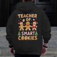 Christmas Teacher Of Smart Cookies Gingerbread Man Teaching Men Zip Up Hoodie Back Print, funny design