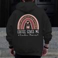 Coffee Gives Me Teacher Powers Leopard Rainbow Teacher Men Zip Up Hoodie Back Print, funny design Coffee Gives Me Teacher Powers Leopard Rainbow Teacher Men Zip Up Hoodie Back Print, funny design