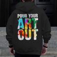 Cool Artist For Men Women Painter Art Teacher Paint Artists Men Zip Up Hoodie Back Print, funny design