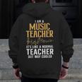 Cool Music Teacher Art For Men Women School Orchestra Coach Men Zip Up Hoodie Back Print, funny design
