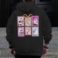 Coquette Bow Spooky Teacher Ghost Halloween Trick Or Teach Men Zip Up Hoodie Back Print, funny design Coquette Bow Spooky Teacher Ghost Halloween Trick Or Teach Men Zip Up Hoodie Back Print, funny design