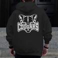 Cougars Teacher Student School Sports Fan Team Spirit Men Zip Up Hoodie Back Print, funny design