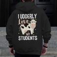 Cow Teacher Lover Men Zip Up Hoodie Back Print, funny design Cow Teacher Lover Men Zip Up Hoodie Back Print, funny design