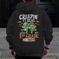 Creepin It Real Monster School 3rd Grade Teacher Halloween Men Zip Up Hoodie Back Print, funny design Creepin It Real Monster School 3rd Grade Teacher Halloween Men Zip Up Hoodie Back Print, funny design