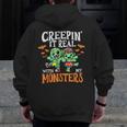 Creepin It Real Monster School Teacher Principal Halloween Men Zip Up Hoodie Back Print, funny design Creepin It Real Monster School Teacher Principal Halloween Men Zip Up Hoodie Back Print, funny design