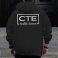 CTE Career And Technical Education -Adults CTE Teacher Health Theme Small Short Sleeve Men Zip Up Hoodie Back Print, funny design