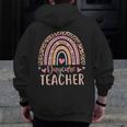 Cute Daycare Teacher Rainbow Leopard Print Childcare Worker Men Zip Up Hoodie Back Print, funny design Cute Daycare Teacher Rainbow Leopard Print Childcare Worker Men Zip Up Hoodie Back Print, funny design