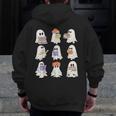 Cute Ghost Reading Books Teacher Halloween Reading Men Women Kids Men Zip Up Hoodie Back Print, funny design Cute Ghost Reading Books Teacher Halloween Reading Men Women Kids Men Zip Up Hoodie Back Print, funny design