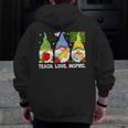 Cute Gnomes Teach Love And Inspire Back To School Teacher Men Zip Up Hoodie Back Print, funny design Cute Gnomes Teach Love And Inspire Back To School Teacher Men Zip Up Hoodie Back Print, funny design