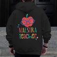 Cute Maestra Teacher Men Zip Up Hoodie Back Print, funny design Cute Maestra Teacher Men Zip Up Hoodie Back Print, funny design