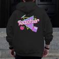 Cute Teacher Shirt 80's 90's Style Retro Old School Teacher For Men Women Men Zip Up Hoodie Back Print, funny design