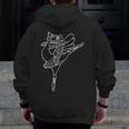 Dancing Turkey Happy Thanksgiving Day Ballet Dance Teacher Men Zip Up Hoodie Back Print, funny design