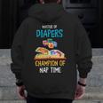 Daycare Provider Master Of Diapers Childcare Teacher Men Zip Up Hoodie Back Print, funny design