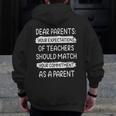 Dear Parents Your Expectations Of Teachers Should Match Men Women Men Zip Up Hoodie Back Print, funny design Dear Parents Your Expectations Of Teachers Should Match Men Women Men Zip Up Hoodie Back Print, funny design