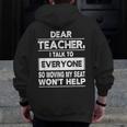 Dear Teacher i Talk To Everyone Funny Back To School Men Zip Up Hoodie Back Print, funny design Dear Teacher i Talk To Everyone Funny Back To School Men Zip Up Hoodie Back Print, funny design