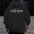 Disney Mickey Mouse Thumbs Up Best Teacher Ever Teacher Men Zip Up Hoodie Back Print, funny design