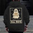 All Done Sign Language Ghost Speech Pathology Teacher Men Zip Up Hoodie Back Print, funny design All Done Sign Language Ghost Speech Pathology Teacher Men Zip Up Hoodie Back Print, funny design
