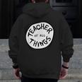 Dr Seuss Teacher Of All Things Red Emblem Men Zip Up Hoodie Back Print, funny design