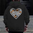 Drama Teacher Heart Pumpkin Ghost Halloween Kids Men Zip Up Hoodie Back Print, funny design