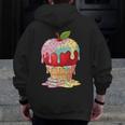Dripping Apple Ice Cream Cone Cute Teacher Appreciation Men Zip Up Hoodie Back Print, funny design Dripping Apple Ice Cream Cone Cute Teacher Appreciation Men Zip Up Hoodie Back Print, funny design