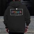 Dyslexia Awareness Therapist Reading Specialist Teacher Men Zip Up Hoodie Back Print, funny design Dyslexia Awareness Therapist Reading Specialist Teacher Men Zip Up Hoodie Back Print, funny design