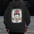 Early Head Start Life Messy Bun Back To School Teacher Women Men Zip Up Hoodie Back Print, funny design Early Head Start Life Messy Bun Back To School Teacher Women Men Zip Up Hoodie Back Print, funny design