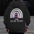 Early Headstart Cute Retro Rainbow Teachers Men Zip Up Hoodie Back Print, funny design