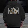 Easily Distracted By Rocks Geology Teacher Men Zip Up Hoodie Back Print, funny design Easily Distracted By Rocks Geology Teacher Men Zip Up Hoodie Back Print, funny design