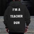Easy Halloween Teacher Costume Shirt For Men Women Kids Men Zip Up Hoodie Back Print, funny design