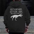 Lets Eat Kids Punctuation Saves Lives Dino Teacher Men Men Zip Up Hoodie Back Print, funny design