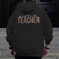 Ed Teacher Leopard Appreciation For Women For Work Men Zip Up Hoodie Back Print, funny design