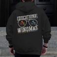 Educational Wingman Assisting Teacher Teaching Assistant Men Zip Up Hoodie Back Print, funny design