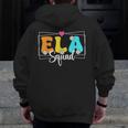 ELA Squad Teacher Back To School English Language Arts Men Zip Up Hoodie Back Print, English Teacher Gifts, funny design